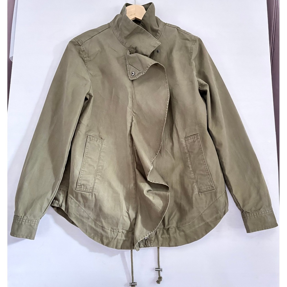 Banana Republic Womens Olive‎ Green Ruffle Front Utility Field Jacket XS